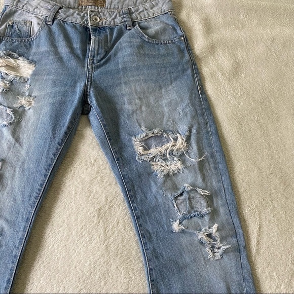 Zara Basic Z1975 denim distressed jeans size 00 - Picture 7 of 8